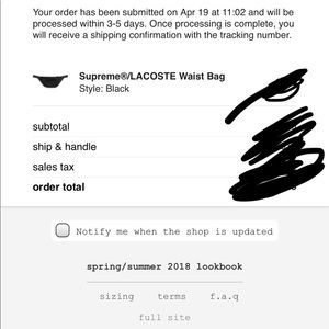 Supreme X Lacoste Waist bag